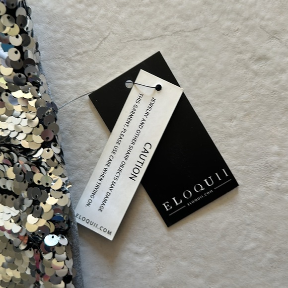 NWT Eloquii Sequined Floral Embroidered Knee-Length Pencil Skirt - Picture 3 of 9